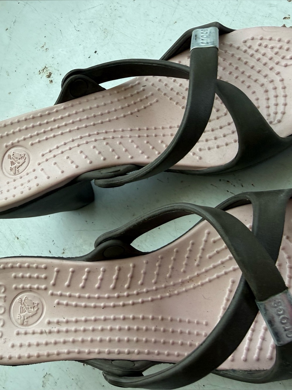 Crocs Cyprus Wedge Sandals Brown Pink Comfort Heels Women’s Size 7 - Picture 9 of 11
